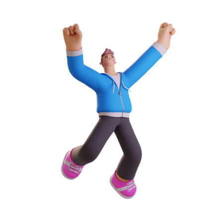 Hombre saltando de alegría  3D Icon
