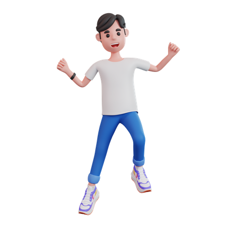 Hombre saltando en el aire  3D Icon