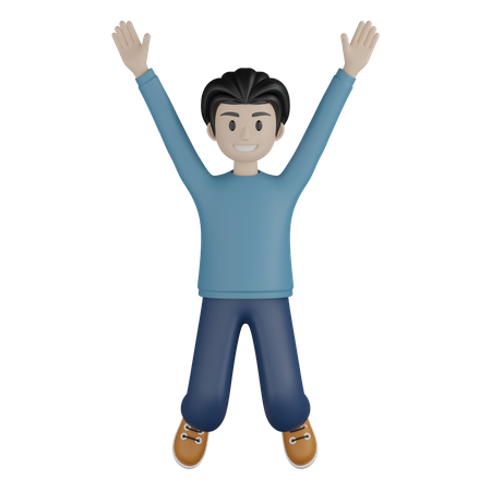 Hombre saltando en el aire  3D Icon