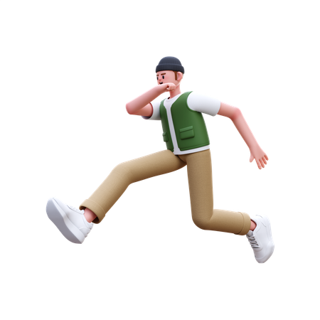 Hombre saltando en el aire  3D Icon
