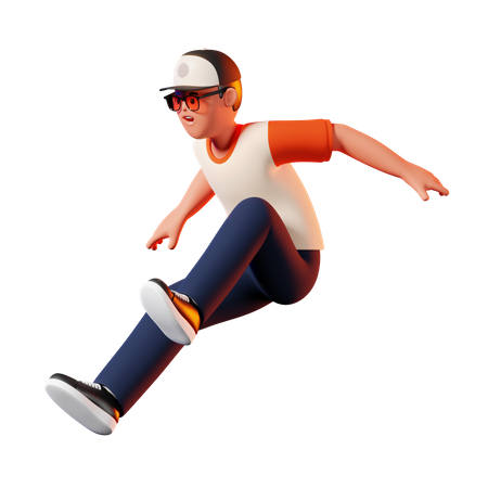 Hombre saltando pose  3D Illustration