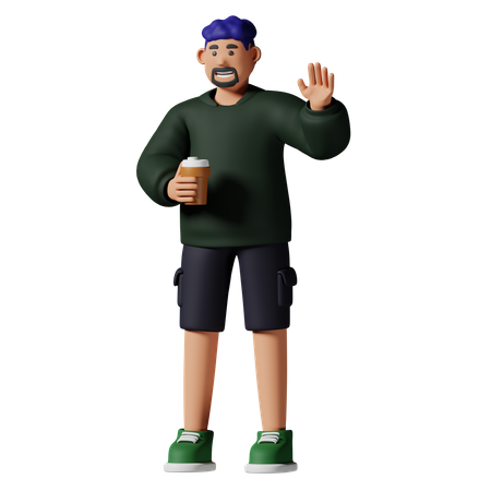 Hombre saluda  3D Illustration