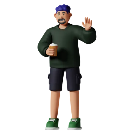 Hombre saluda  3D Illustration