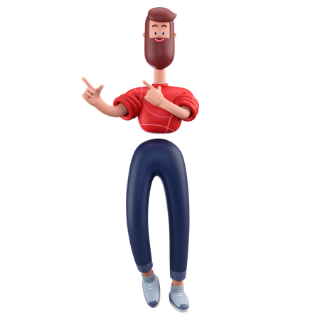 El hombre señala algo  3D Illustration