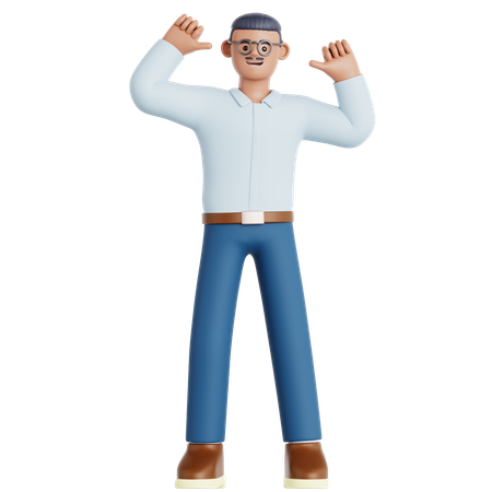 Hombre señalándose a sí mismo  3D Icon