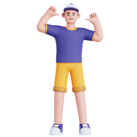 Hombre señalándose a sí mismo  3D Icon