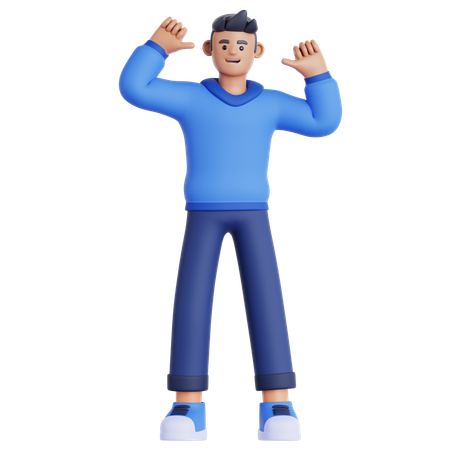 Hombre señalándose a sí mismo  3D Icon