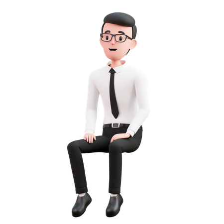 Hombre sentado  3D Illustration