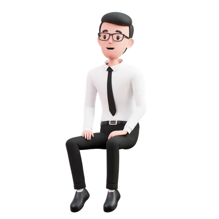 Hombre sentado  3D Illustration