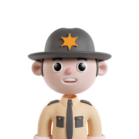 Sheriff masculino  3D Icon