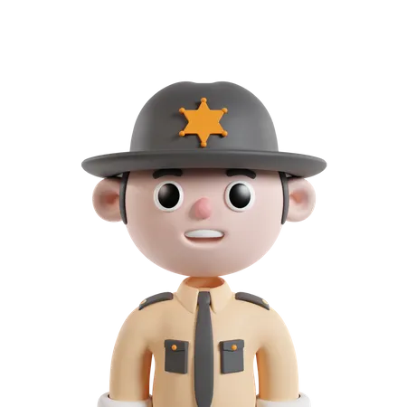 Sheriff masculino  3D Icon