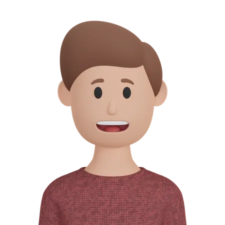 Hombre sonriente  3D Illustration