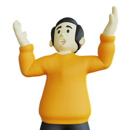 Hombre sorprendido  3D Icon