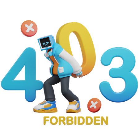 Hombre sosteniendo grandes números 403  3D Icon