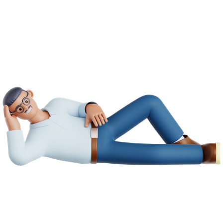Hombre tendido en el suelo  3D Icon
