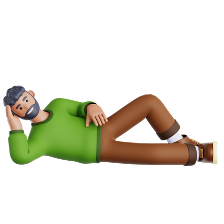 Hombre tendido en el suelo  3D Icon