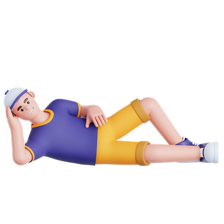 Hombre tendido en el suelo  3D Icon