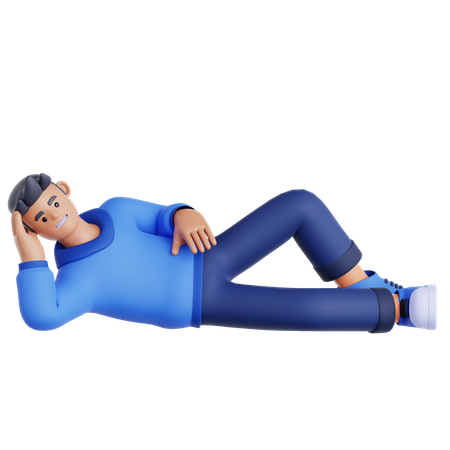 Hombre tendido en el suelo  3D Icon