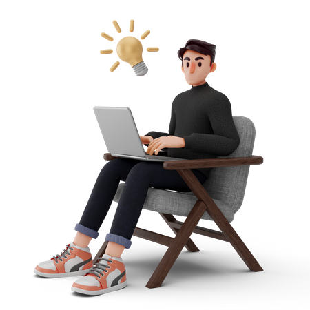 Hombre teniendo una nueva idea  3D Icon