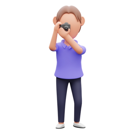 Hombre tomando foto  3D Illustration