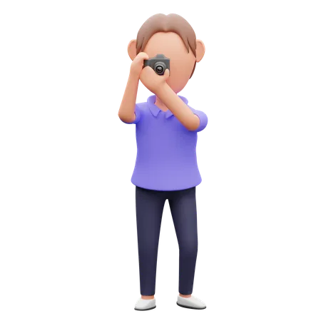 Hombre tomando foto  3D Illustration