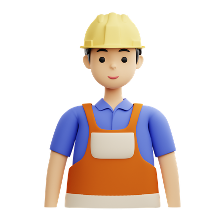 Trabajador de la construcción masculino  3D Icon