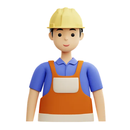 Trabajador de la construcción masculino  3D Icon