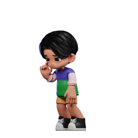 Hombre triste de pie  3D Illustration