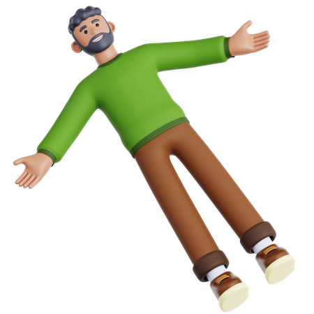 Hombre tirado por ahí  3D Illustration