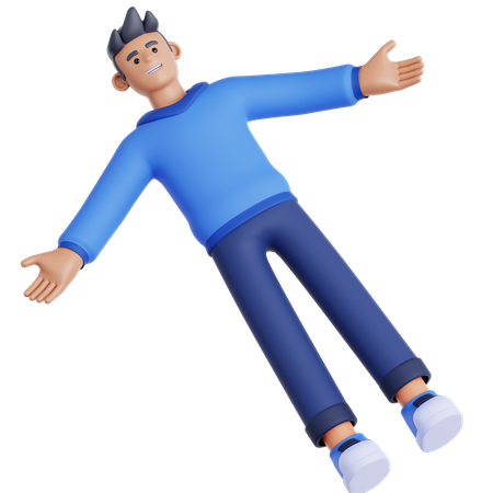 Hombre tirado por ahí  3D Illustration