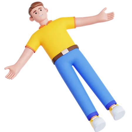 Hombre tirado por ahí  3D Illustration