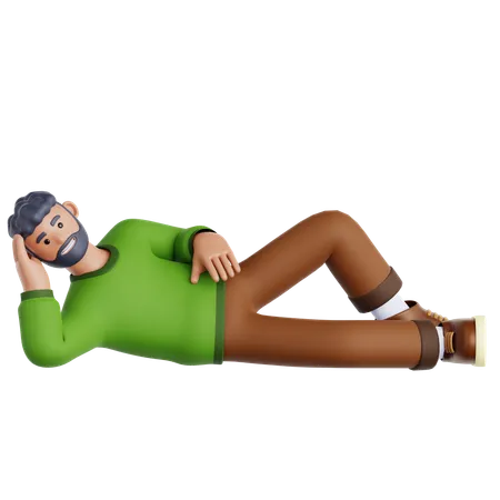 Hombre tendido en el suelo  3D Icon