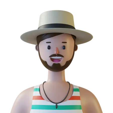 Turista masculino  3D Illustration