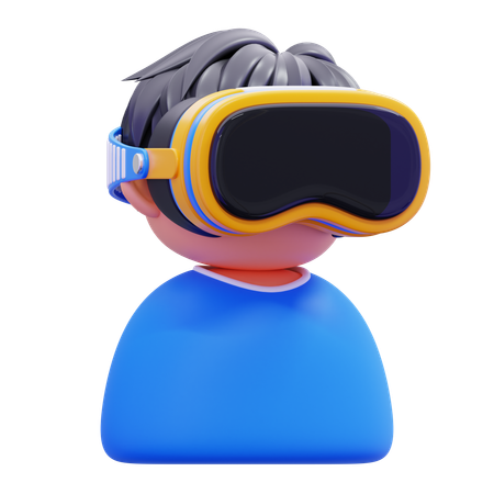 Hombre usando gafas vr  3D Icon