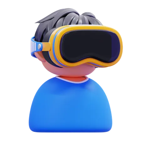 Hombre usando gafas vr  3D Icon