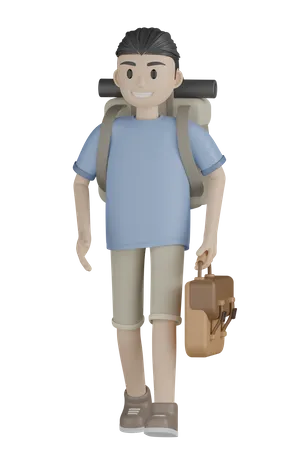 Viajero masculino  3D Illustration