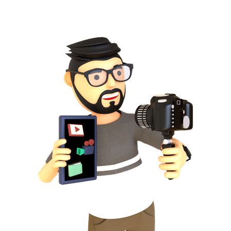 Blogger masculino  3D Illustration