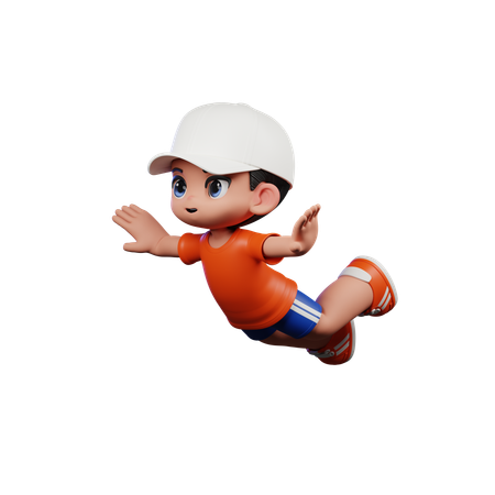 Hombre volador  3D Illustration