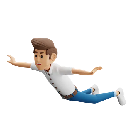 Hombre volador  3D Illustration