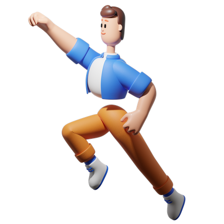 Hombre volando  3D Icon