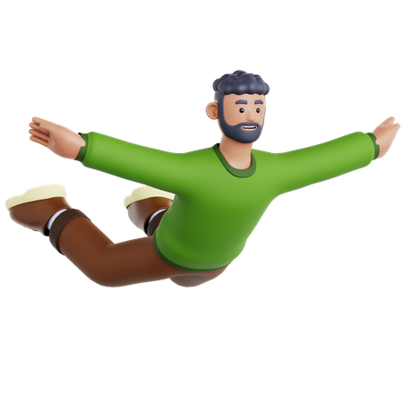 Hombre volando pose  3D Icon