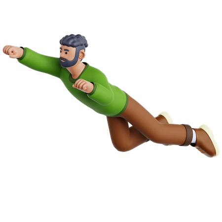 Hombre volando pose  3D Icon