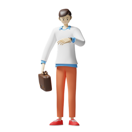 Hombre yendo a trabajar  3D Illustration