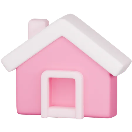 3 D Icon Of Pink House 3D Icon
