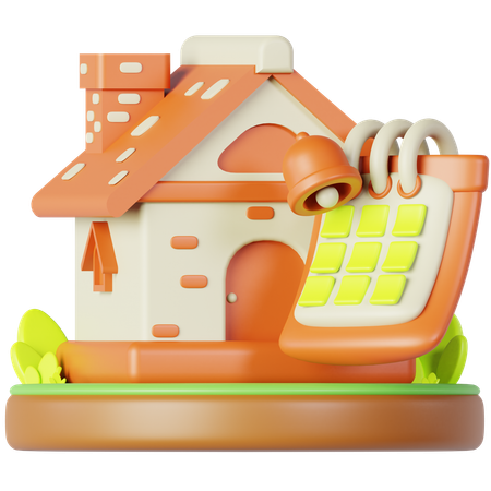 Home And Calendar  3D Icon