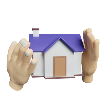 Hands Holding A House Real Estate Concept 3 D Rendering Illustration 3D Icon
