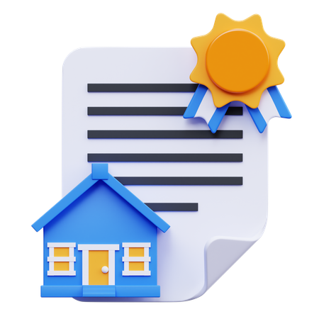 Home Certificate  3D Icon