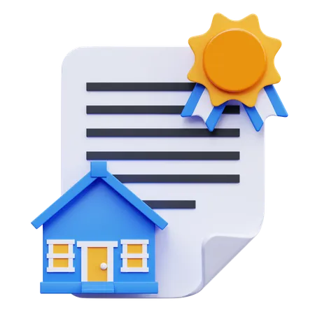 Home Certificate  3D Icon