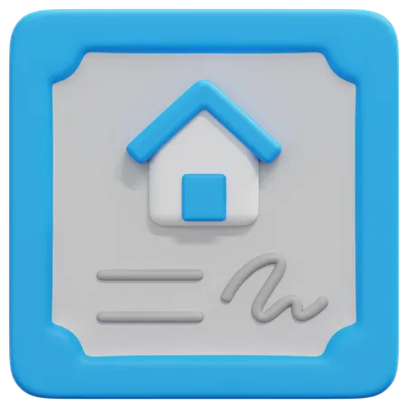 Home Certificate  3D Icon