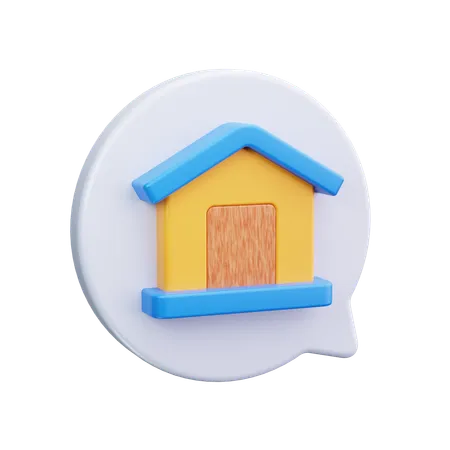 Home Chat  3D Icon
